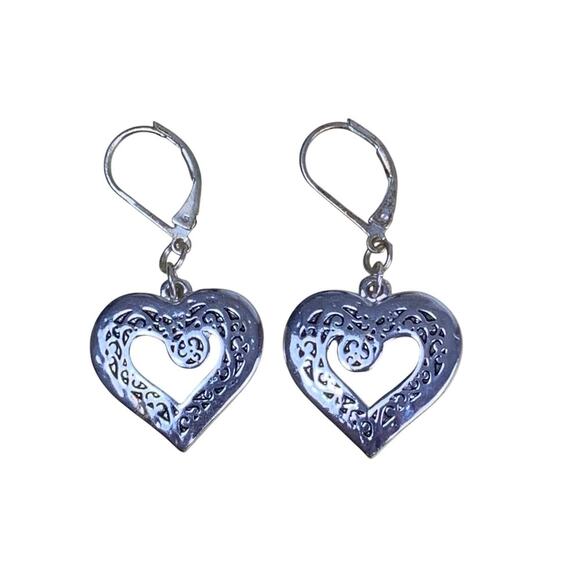 Bundle of 6 Silver-Tone Filigree Earrings Set of 6 Vintage Boho Dangles - Picture 10 of 13